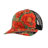 Ariat Ladies Bold Floral & Leopard Mesh Snapback Trucker Cap - Red Red / Floral / Leopard