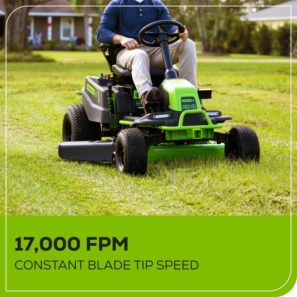 Greenworks 80V 42-inch Cordless Battery CrossoverT Riding Lawn Mower with Six 5.0Ah Batteries and Three Dual Port Turbo Chargers