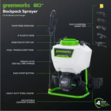 Greenworks 80V Cordless Battery Backpack Sprayer with 2.0Ah Battery & Charger