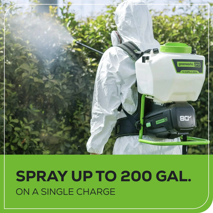 Greenworks 80V Cordless Battery Backpack Sprayer with 2.0Ah Battery & Charger