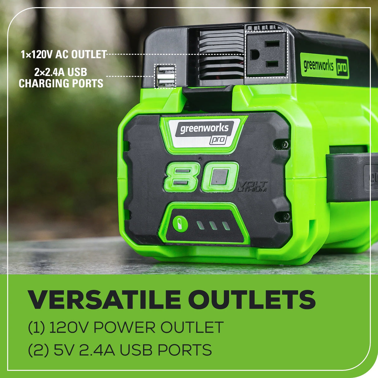 Greenworks Pro 80V Cordless Battery 300 Watt Power Inverter (Tool Only)