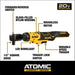 Dewalt ATOMIC COMPACT SERIES 20V MAX Brushless 1/2 in Ratchet Kit