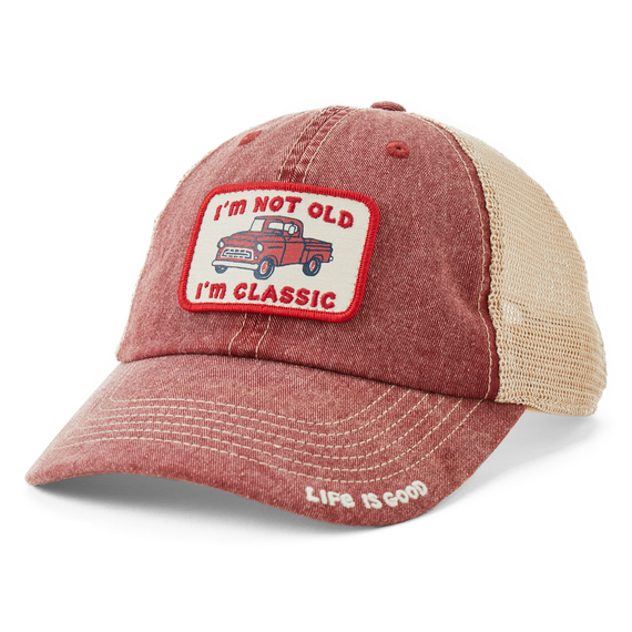 Life Is Good I'm Classic Pickup Old Favorite Mesh Back Cap Faded red