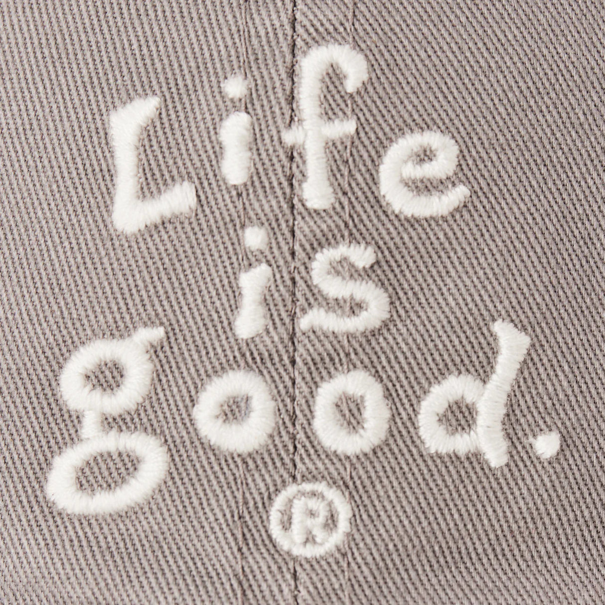 Life Is Good Adult LIG Vintage Wordmark Stacked Chill Cap - Slate Gray