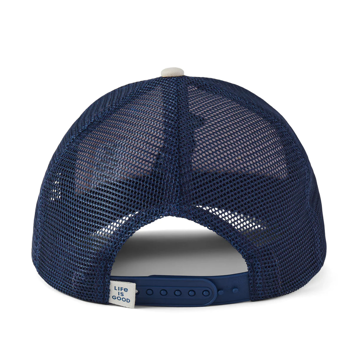 Life Is Good Adult Sitting Dog Trucker - Birch White