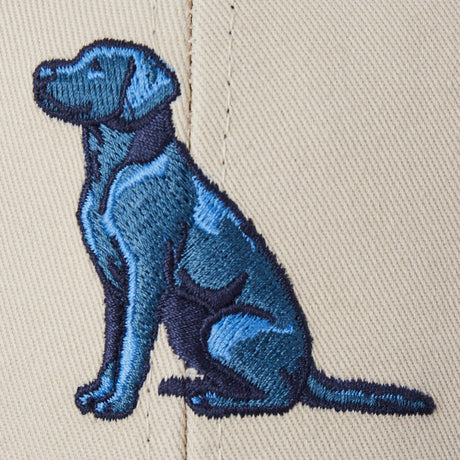 Life Is Good Adult Sitting Dog Trucker - Birch White