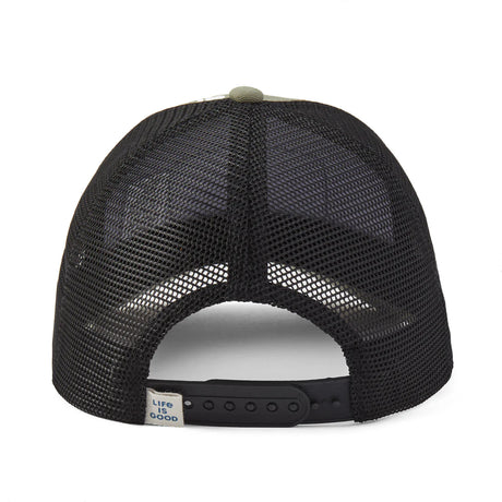 Life Is Good Adult Sunset Mountain Trucker - Moss Green
