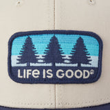 Life Is Good Adult Three Pine Patch Trucker - Birch White