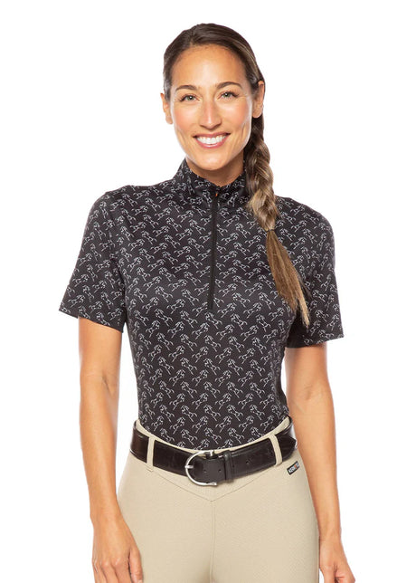 Kerrits Equestrian Apparel Aire Ice Fil Short Sleeve Zip Shirt - Print