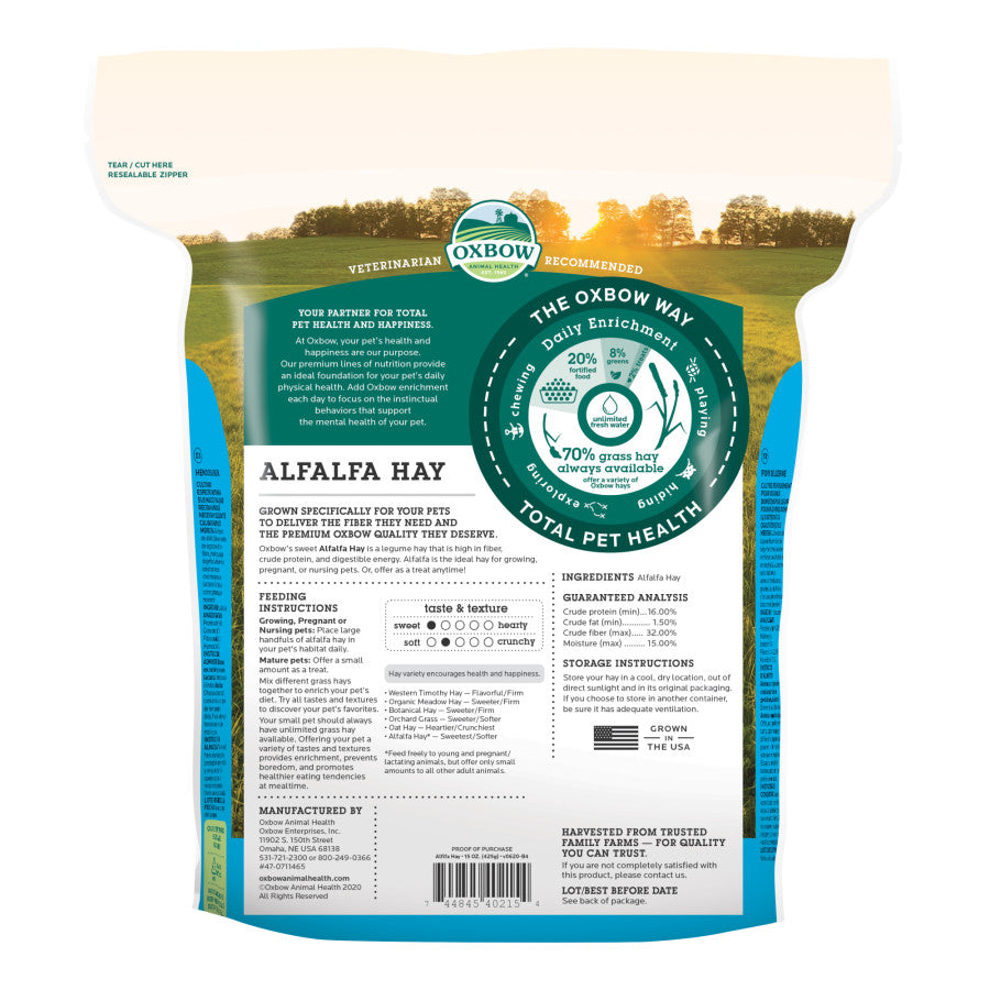 Oxbow Animal Health Alfalfa Hay - (15oz / 9lbs)