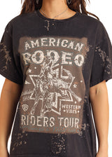 Rock & Roll Denim American Rodeo Graphic Oversized T-Shirt - Black