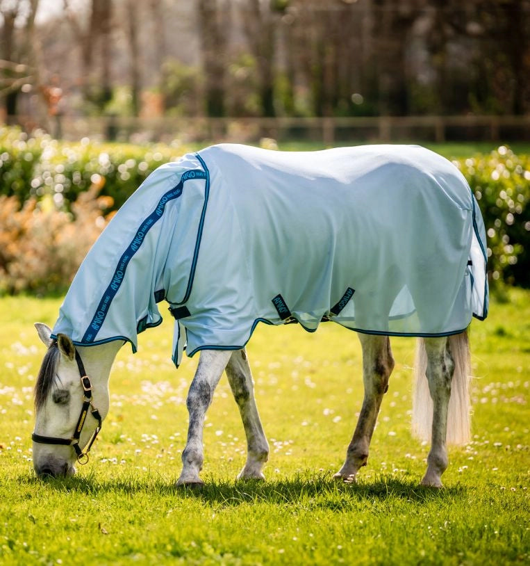 Horseware Ireland Amigo Bug Rug Fly Sheet (0g Light) - Azure Blue / Navy & Electric Blue