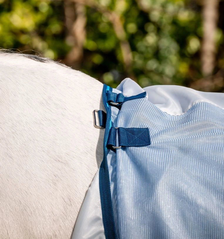 Horseware Ireland Amigo Bug Rug Fly Sheet (0g Light) - Azure Blue / Navy & Electric Blue