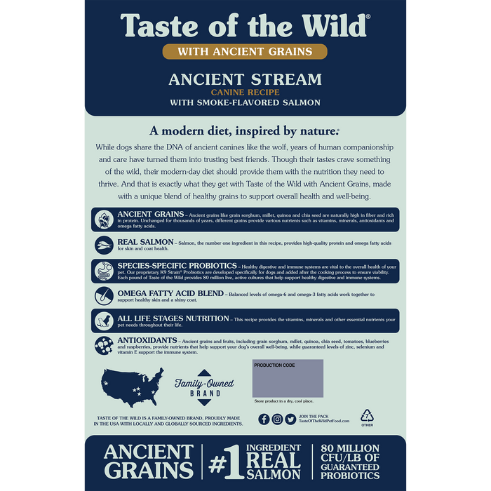 Taste of the Wild Ancient Stream Canine Recipe with Smoke-Flavored Salmon - 14 LB