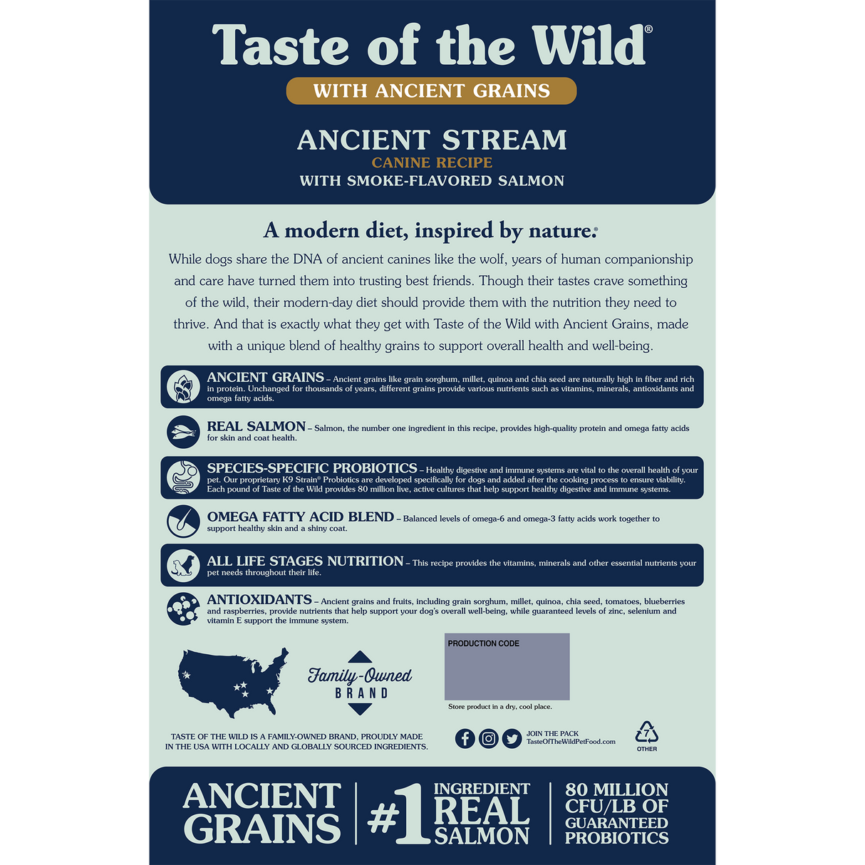 Taste of the Wild Ancient Stream Canine Recipe with Smoke-Flavored Salmon - 5 LB