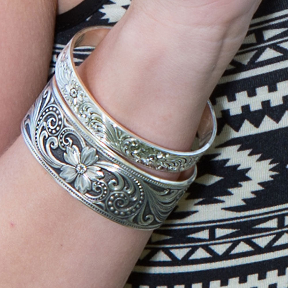 Montana Silversmiths Antiqued Montana Classic Engraved Narrow Cuff Bracelet