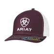 Ariat Mens Richardson Embroidered Shield Logo Snapback Hat - Burgundy & White Burgundy