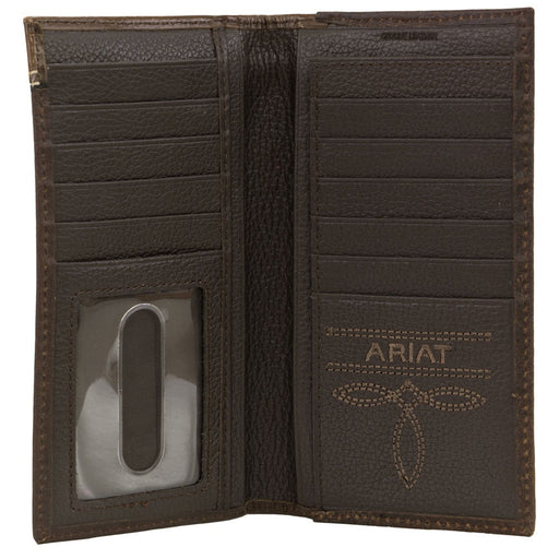Ariat Tooled Overlay Concho Bifold Rodeo Leather Wallet