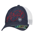 Ariat Womens Cursive Logo Mesh Baseball Cap - Denim Denim / White