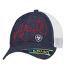 Ariat Womens Cursive Logo Mesh Baseball Cap - Denim Denim / White