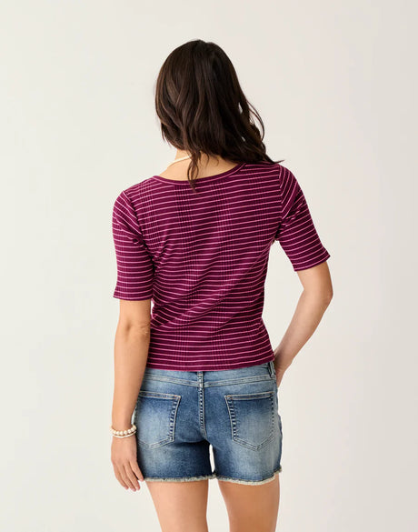 Carve Designs Asher Rib Top - Nirvana Stripe