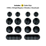 Wrap It Assorted Cable Clips Black - 14 Pack