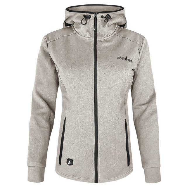 Action Heat Women's 5V Battery Heated Slim Fit Hoodie - Antarctica White Antarctica White