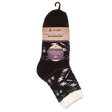 C.W. Hart Cozy Cabin Aztec Sock With Aloe - Black/Zinfandel Black/Zinfandel