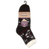 C.W. Hart Cozy Cabin Aztec Sock With Aloe - Black/Zinfandel Black/Zinfandel