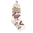 C.W. Hart Cozy Cabin Aztec Sock With Aloe - Marshmallow/Irongate Marshmallow/Irongate