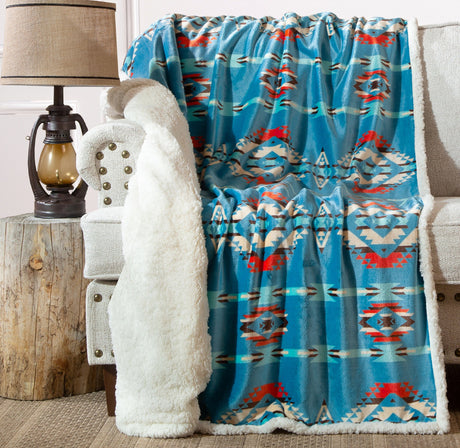 Carstens Inc Throw Turquoise Southwest Turuqoise sw