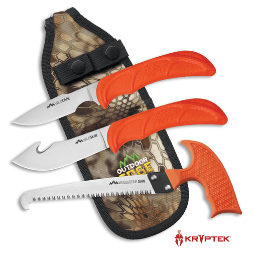 Outdoor Edge Wild Guide Combo Knives With Case Orange