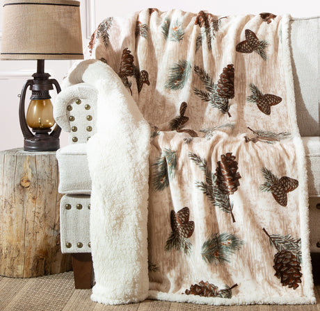 Carstens Inc Pinecone Plush Throw