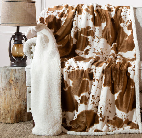 Carstens Inc Hair On Hide Throw Brown white