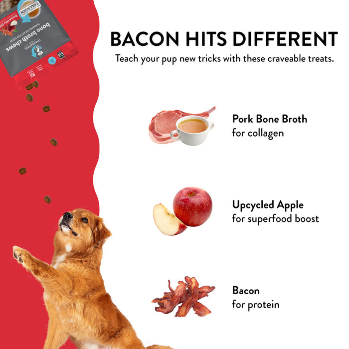 Shameless Pet Bacon Hits Different Bone Broth Pet Chews