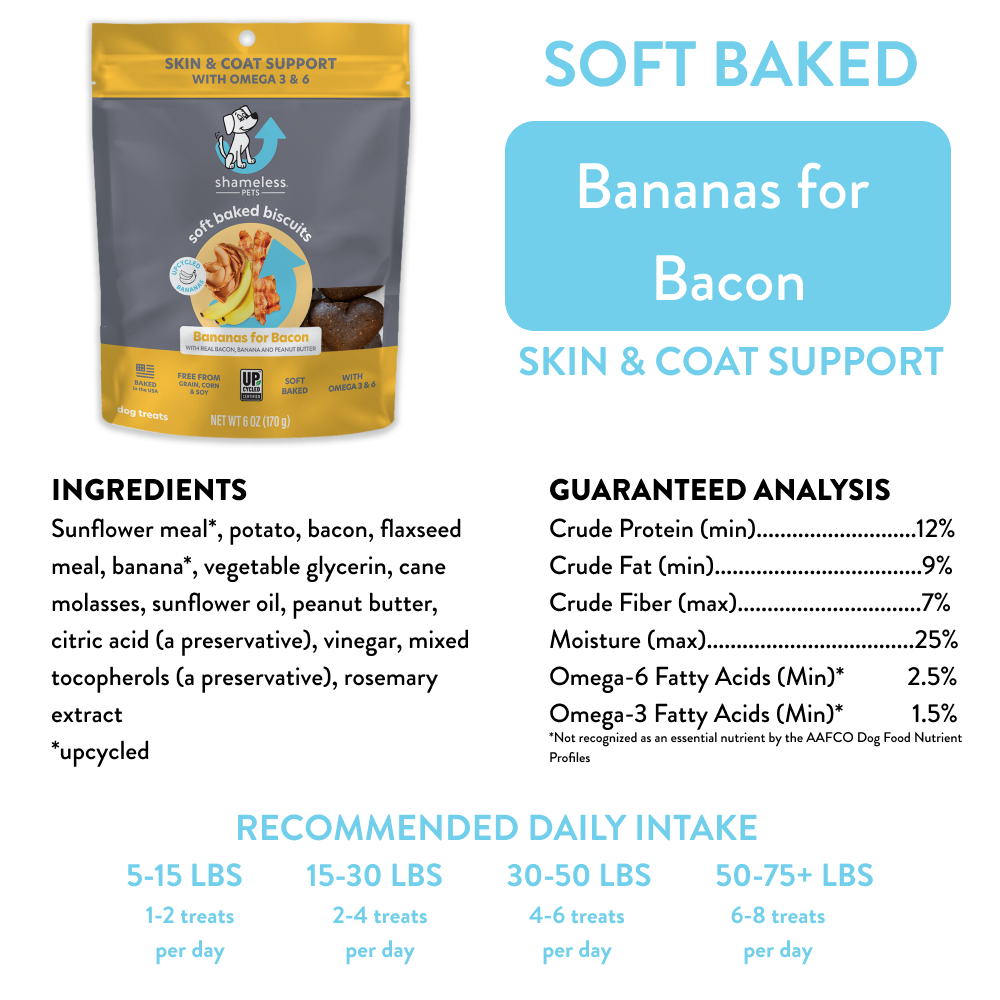 Shameless Pet Bananas for Bacon Soft Baked Dog Treat