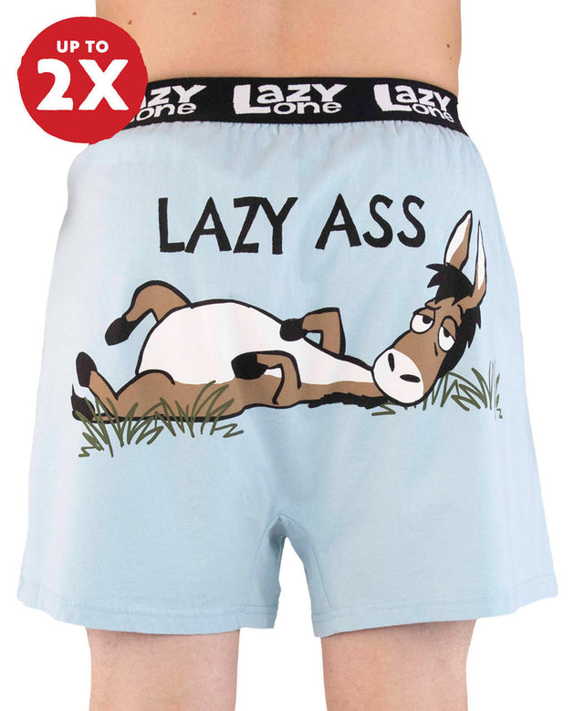 Lazy One Lazy Ass Donkey Funny Blue Boxer