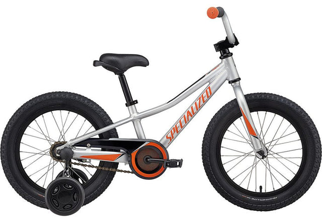 SPECIALIZED Riprock Coaster 16 Bike, Silver/Moto Orange/Black Reflective Ltsil/mxorg/blk