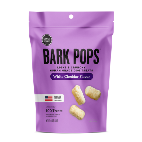 BIXBI Pet Bark Pops for Dogs - White Cheddar Recipe - 4oz White Cheddar