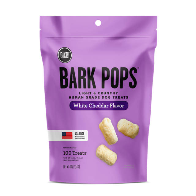 BIXBI Pet Bark Pops for Dogs - White Cheddar Recipe - 4oz White Cheddar