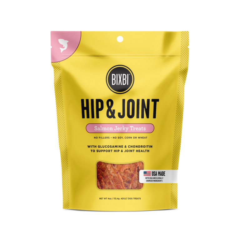 BIXBI Pet Hip & Joint Jerky Treats for Dogs - Salmon Recipe - 4oz / 10oz Salmon