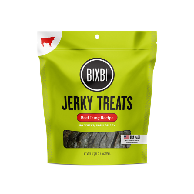 BIXBI Pet Original Jerky Treats for Dogs - Beef Lung Recipe - 10oz. Beef Lung