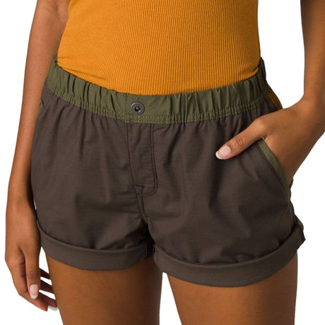 Prana Women's Double Peak Short - Black/Olive Block Black/Olive Block