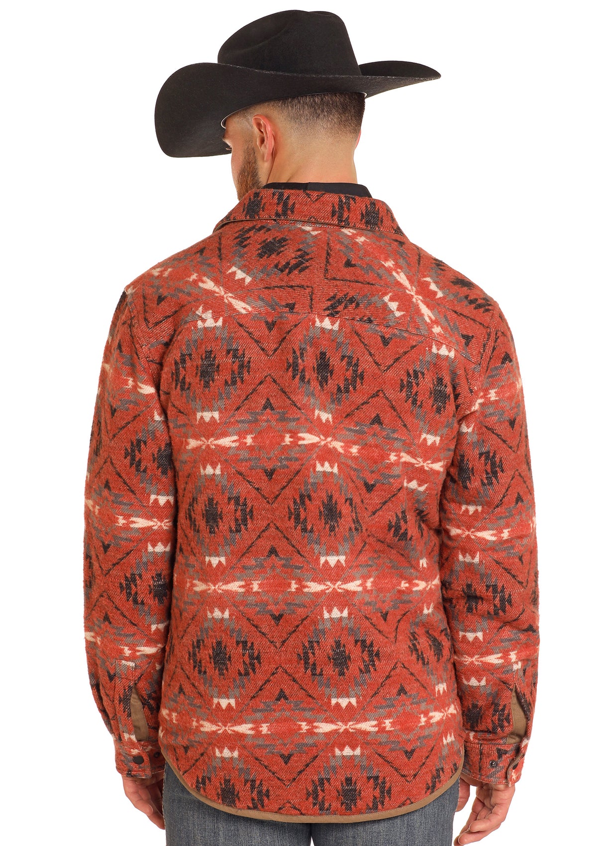 Rock & Roll Denim Reversible Aztec Herringbone Jacket - Brown