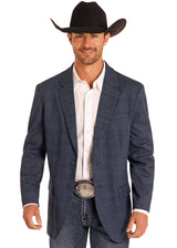 Rock & Roll Denim Cowboy Sports Coat - Indigo Plaid