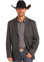 Rock & Roll Denim Cowboy Sports Coat - Black Paisley Stripe