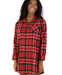 Lazy One Flannel Christmas Plaid | Button Nightshirt