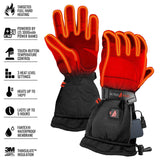 Action Heat Women's 5V Battery Heated Snow Gloves - Black Black