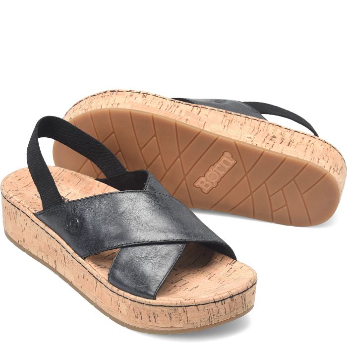 Born Women's Sandra Sandal - Black Black