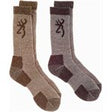 Browning Poplar Sock - 2 Pack Brown & Brown